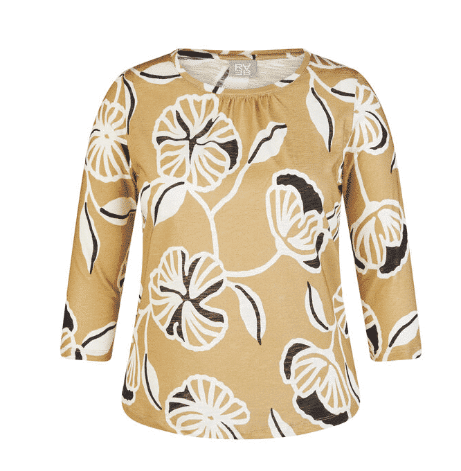 Shirt camel bloem (rabe) 3/4